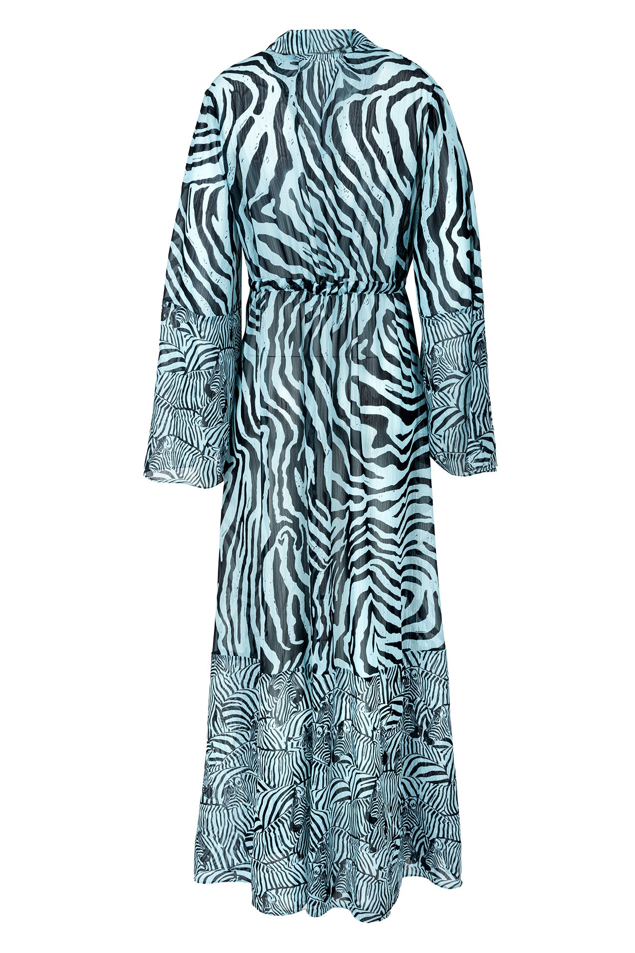 GOWN SAFARI ZEBRA TURQUISE